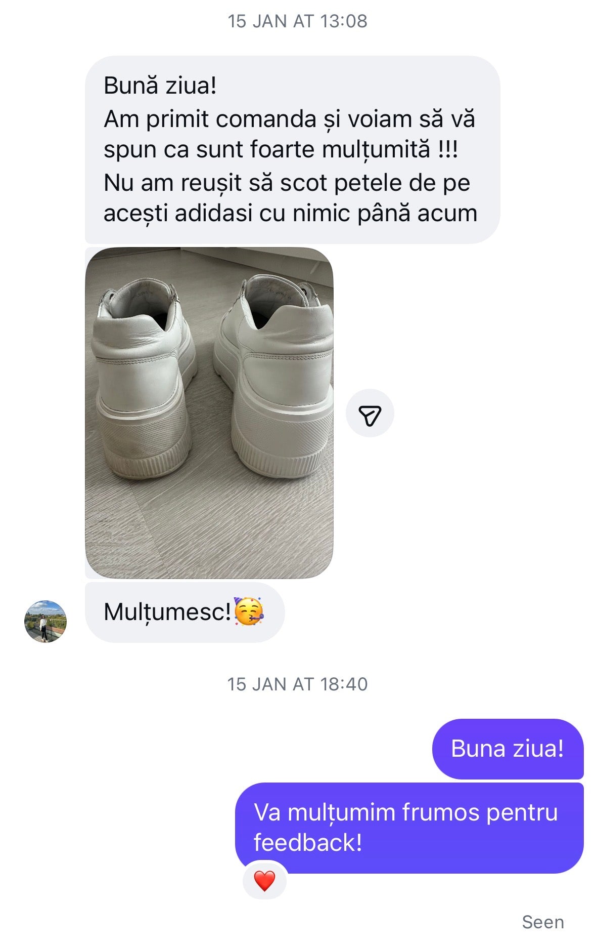 DM de la client KleenKick