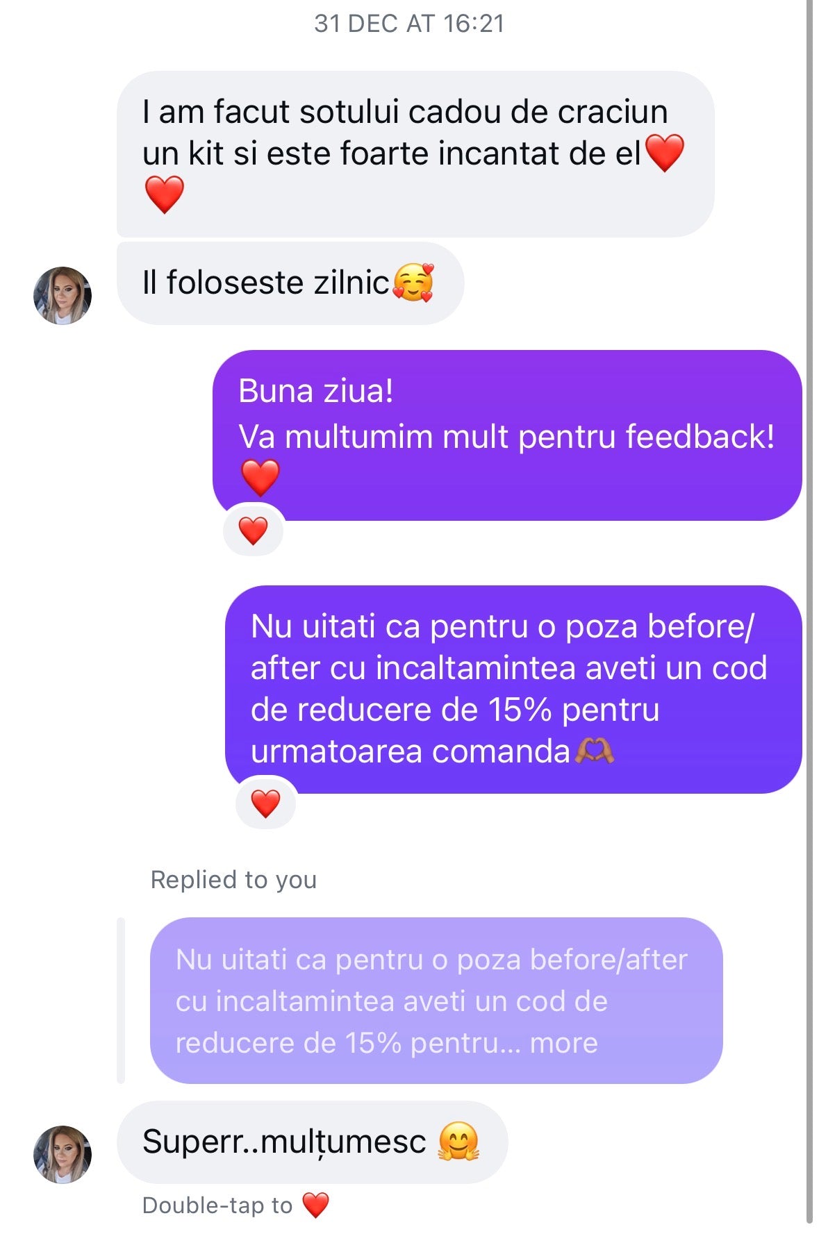 DM de la client KleenKick