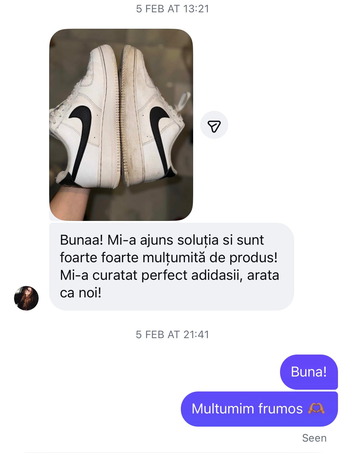 DM de la client KleenKick