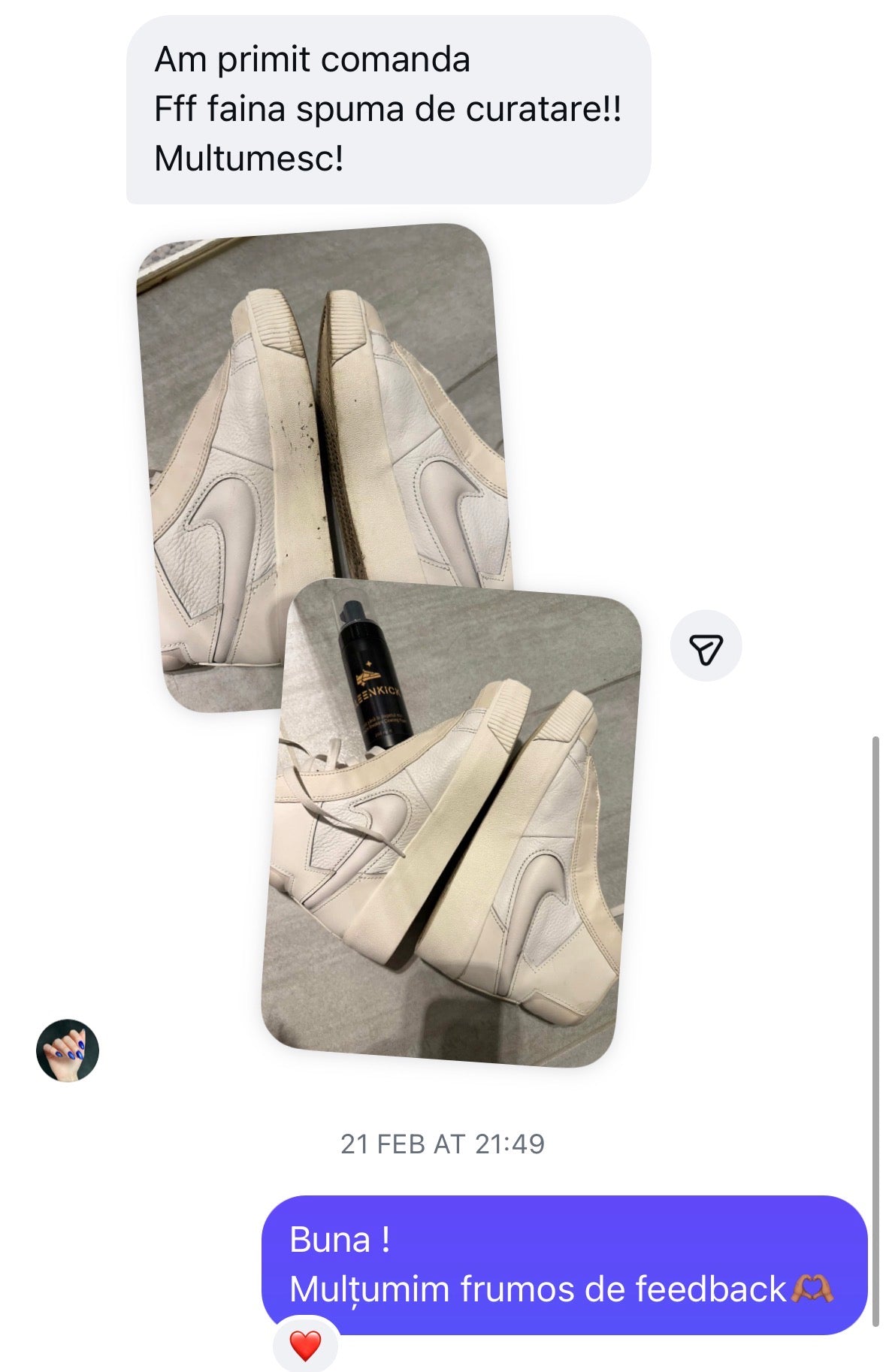 DM de la client KleenKick