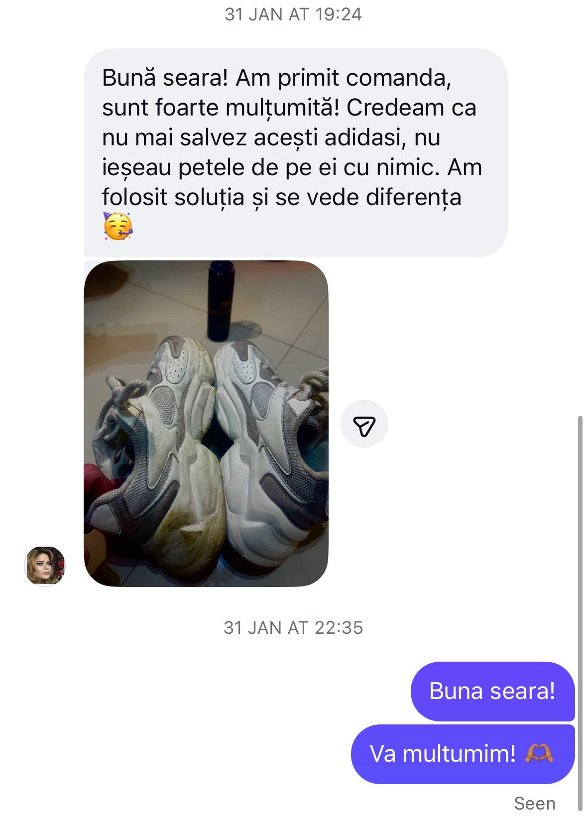 DM de la client KleenKick